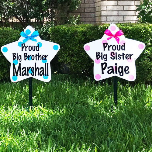 Sibling Sign: South Bay Storks - Stork Sign Rentals in Lee, Naples and Collier County, Florida